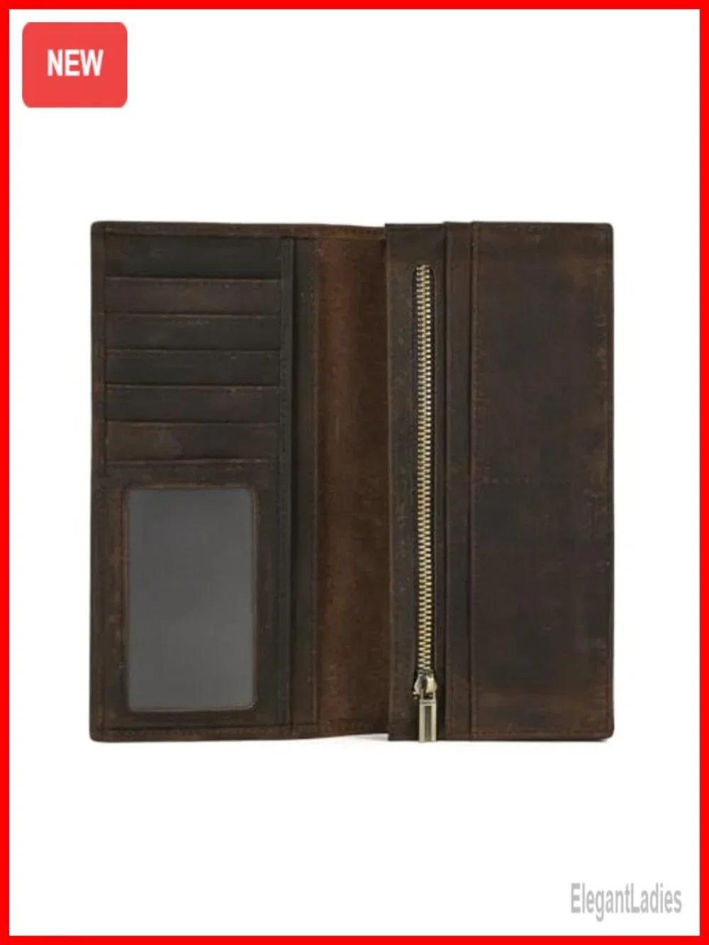Genuine Leather Long Wallet for Men Large Capacity Purse Clutch Handbag Cash